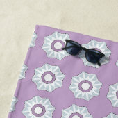Purple geometric floral patterned  strandlaken (In situ)