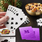 Purple geometric mesh pattern Monogram Pokerkaarten (Insitu)
