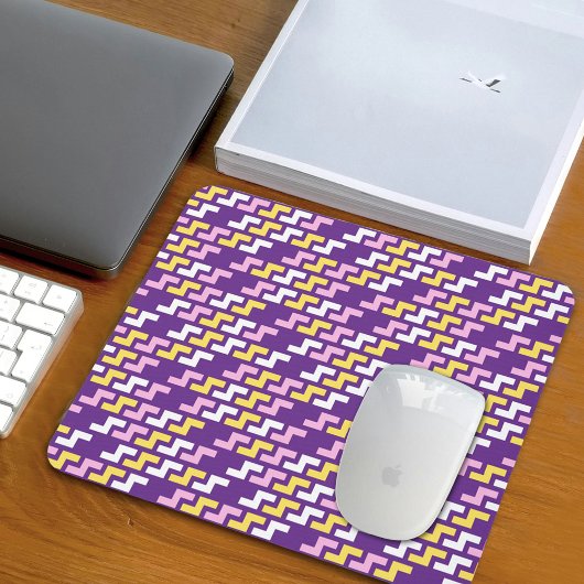 Purple Geometric Pattern Mouse Pad Muismat
