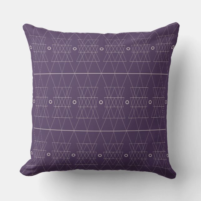 Purple Geometric Triangles Couch Pillow Kussen (Voorkant)