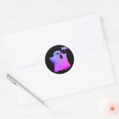 Purple ghost 3d ronde sticker (Envelop)