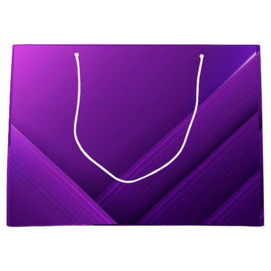 Purple gift bag with white handles and geometric  groot cadeauzakje (Voorkant)