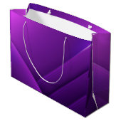 Purple gift bag with white handles and geometric  groot cadeauzakje (Achterkant Gekanteld)