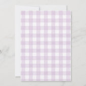 Purple Gingham Coquette Bunny Brew Tea Baby Shower Kaart (Achterkant)