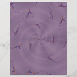 Purple Ginseng Man Scrapbook Paper 2-Sided Page