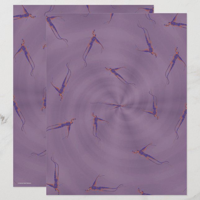 Purple Ginseng Man Scrapbook Paper 2-Sided Page (Voorkant / Achterkant)