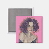 Purple girl magneet (Voorkant / Achterkant)