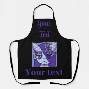 Purple Girl, paars meisje pixel art Schort