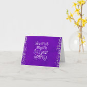 Purple Girly Inspirational Sparkle Quote Kaart (Gele Bloem)