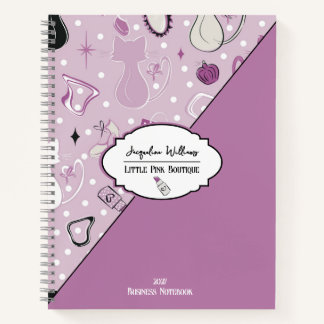 Purple Girly Mid-Century Salon Notitieboek
