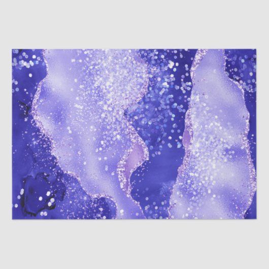 Purple Glam Agate Glitter Sparkle Design Tissuepapier (Voorkant)