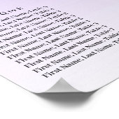 Purple Glitter Birthday Alphabetic Seating Plan Poster (Hoek)