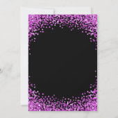 Purple Glitter Border Black Christmas Party Kaart (Achterkant)