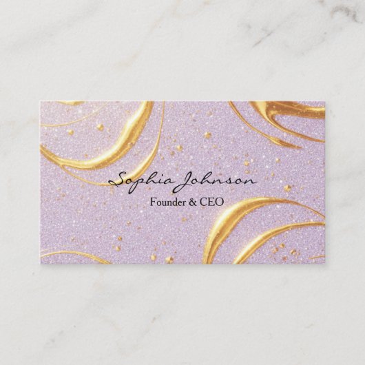 Purple Glitter Business Card Visitekaartje (Voorkant)