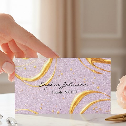 Purple Glitter Business Card Visitekaartje