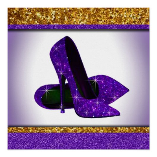 Purple Glitter high Heels Perfect Poster (Voorkant)
