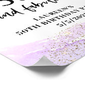 Purple Glitter Purple 50th Birthday Party  Poster (Hoek)