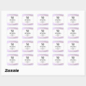 Purple Glitter Purple 50th Birthday Party  Vierkante Sticker (Vel)