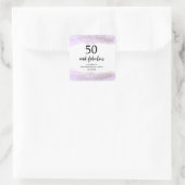 Purple Glitter Purple 50th Birthday Party  Vierkante Sticker (Tas)