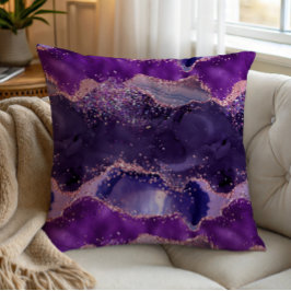 Purple Glittery Agate Texture Kussen