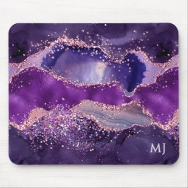 Purple Glittery Agate Texture Muismat