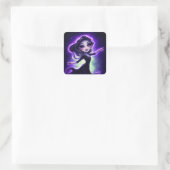 Purple Glow Dark Whimsy Aesthetic Vierkante Sticker (Tas)