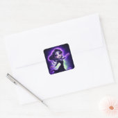 Purple Glow Dark Whimsy Aesthetic Vierkante Sticker (Envelop)