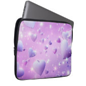 Purple Glow Heart Electronics Bag Laptop Sleeve (Voorkant Rechts)