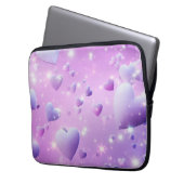 Purple Glow Heart Electronics Bag Laptop Sleeve (Voorkant Links)