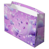 Purple Glow Heart Gift Bag Groot Cadeauzakje (Achterkant Gekanteld)