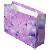 Purple Glow Heart Gift Bag Groot Cadeauzakje (Voorkant Gekanteld)