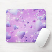 Purple Glow Heart Mousepad Muismat (Met muis)