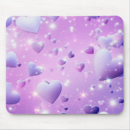 Purple Glow Heart Mousepad Muismat
