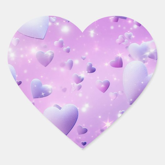 Purple Glow Heart Sticker (Voorkant)