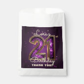 Purple Gold Amethyst Glam 21st Birthday Party Bedankzakje (Voorkant)
