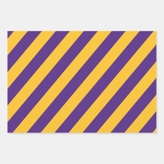 Purple, Gold, and White Chevron & Stripe Pattern Inpakpapier Vel (Voorkant 3)