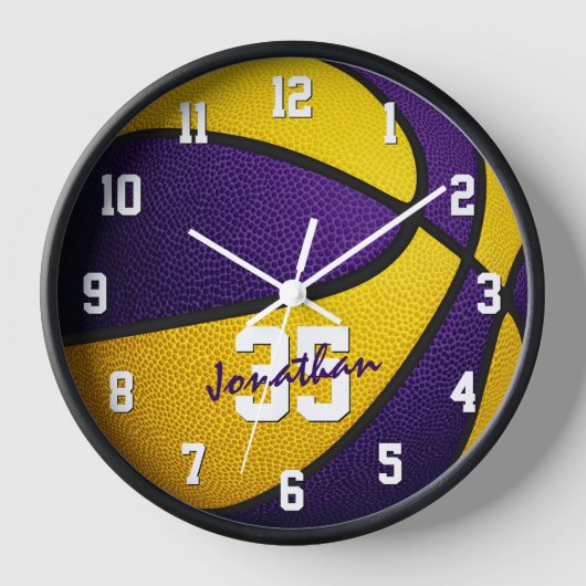 purple gold boys girls basketball personalized (Voorkant)