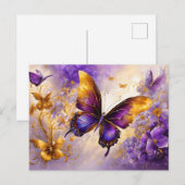 Purple & Gold Butterfly # 15 Briefkaart (Voorkant / Achterkant)