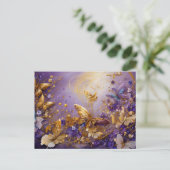 Purple & Gold Butterfly # 16 Briefkaart (Staand voorkant)