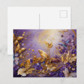 Purple & Gold Butterfly # 16 Briefkaart (Voorkant / Achterkant)