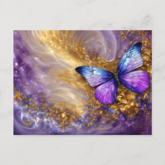 Purple & Gold Butterfly # 20 Briefkaart