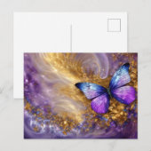 Purple & Gold Butterfly # 20 Briefkaart (Voorkant / Achterkant)