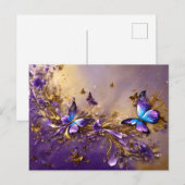Purple & Gold Butterfly # 21 Briefkaart (Voorkant / Achterkant)