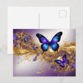 Purple & Gold Butterfly # 22 Briefkaart (Voorkant / Achterkant)
