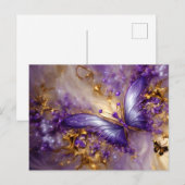 Purple & Gold Butterfly # 23 Briefkaart (Voorkant / Achterkant)