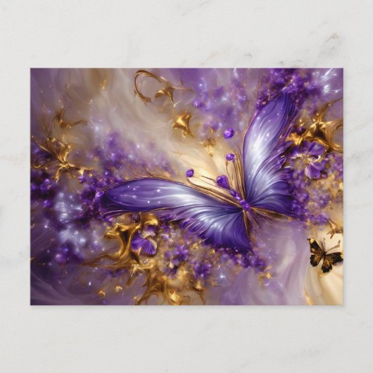 Purple & Gold Butterfly # 23 Briefkaart (Voorkant)