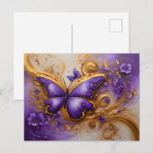 Purple & Gold Butterfly # 2 Briefkaart (Voorkant / Achterkant)