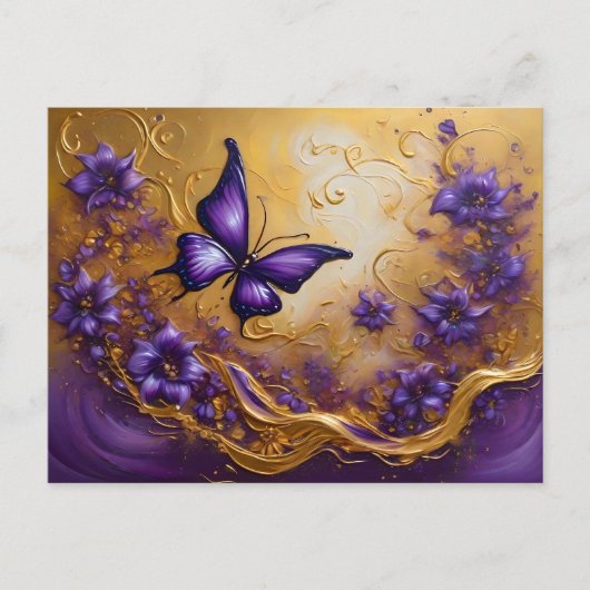 Purple & Gold Butterfly # 3 Briefkaart (Voorkant)