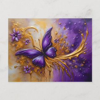 Purple & Gold Butterfly # 4 Briefkaart