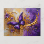 Purple & Gold Butterfly # 4 Briefkaart (Voorkant)